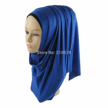 Musulmonų medvilnės jersey hijab šalikas Moterims Strech didelis mirguliavimas skara 170* 50 cm