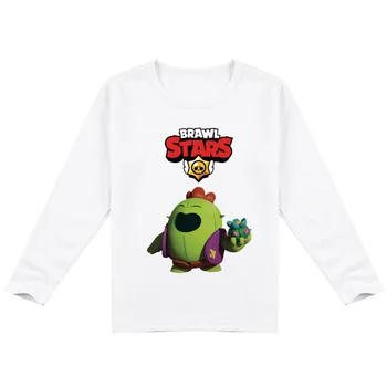 Naujas Brawls Stars 3D Drabužiai Vaikams Žaidimas marškinėliai Vaikams Laisvalaikio Star Marškinėlius Vaikų Berniukų Mergina Viršūnes ilgomis Rankovėmis Animacinių filmų Tee