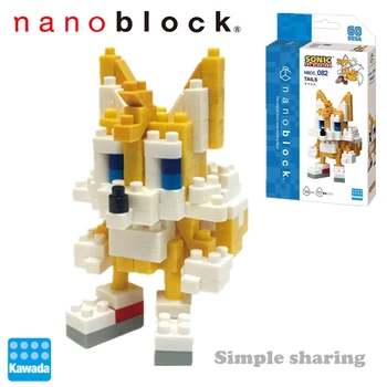 Naujas Nanoblock Sonic The Hedgehog Uodegos NBCC-82 Blokai Iššūkis Plytų įrangos pardavimas, biuro įrangos Galia Kūrybiniai Žaislai Vaikams 150pcs
