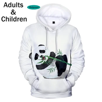 Naujas Negabaritinių 3D Spausdinimo Panda Hoodies berniukų, mergaičių Megztiniai Vaikams, Rudenį 3D Gobtuvu Vaikai Panda puloveriai berniukų, mergaičių Švarkai