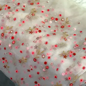 Organza minkštas gazas siuvinėjimo nėrinių audinys gėlių siuvinėjimo tinklelio audinio 