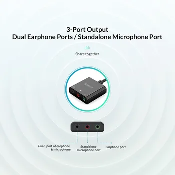 ORICO Garso plokštė Išorinių 3.5 mm USB Adapteris USB Ausinės Ausinių Garso Sąsaja PS4 Pro 
