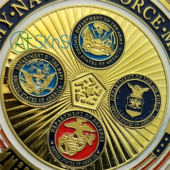 Paauksuoto Metalo Skiepūgliai Armijos Karinio Jūrų Laivyno Oro Pajėgų Jūrų Pėstininkas Pentagonas Iššūkis Monetos Išlaikyti Amerika Didžiojo Karo Monetų, Suvenyrų