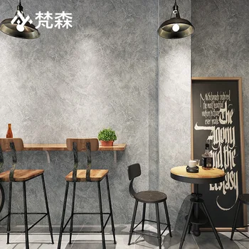 Retro pramonės stiliaus gryno paprasto tapetai, modernus minimalistinio šiaurės stiliaus TV kambarį restoranas cemento pilka sienų dekoras