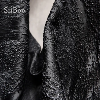 Siiboo dizaineris žakardo brokatas krepo metallic audinio moterų everning suknelė prabangus stilius sp6311