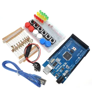 Smart Elektronikos Integruotos Starter Kit Mega 2560 mini Breadboard LED jumper wire mygtuką arduino rinkinys compatile