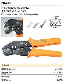 SN-28B užspaudimo įrankis fiksavimo tiekėjas 0.1-1.0mm2 multi įrankis, įrankius, rankas Ne insultated skirtukus ir talpyklos