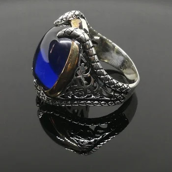 Sterlingas Sidabro Žiedas 925 Nekilnojamojo Pure Vyrai Akmuo Lapis Blue Dizainas Turkų Rankų Darbo Papuošalai