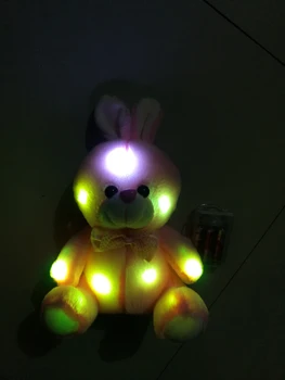 Sėdynės rožinė bowtie RGB led šviesos pliušinis meškinas katytė žaislas su mirksi šviesos,led žaislas, gimtadienio dovana