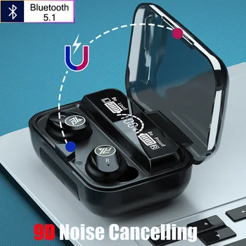 TWS HD Skambinkite Ausinių Vandeniui Ausines Bluetooth 5.1 9D Triukšmas Atšaukimas Ausinės Belaidžio Sporto Belaidžio 