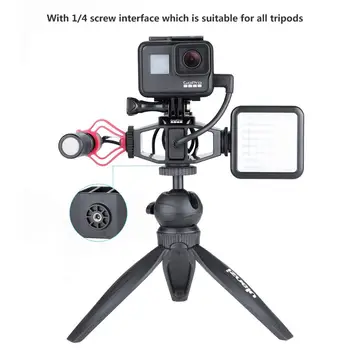 Vlogging tvirtinimas Gopro Hero 7 6 5/DJI Osmo Veiksmų Kamera, Mikrofonas Korpusas Adapteris su 1/4