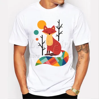 Vyriški spalvinga fox atspausdintas t-shirt 2019 juokinga gyvūnų tee marškinėliai Topai