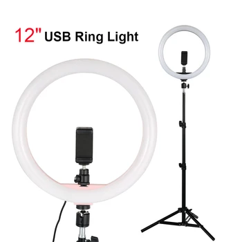 12inch LED Žiedo, Šviesos, Fotografijos Selfie Žiedo Apšvietimo su Trikojis Stovas, skirtas Išmanusis telefonas 