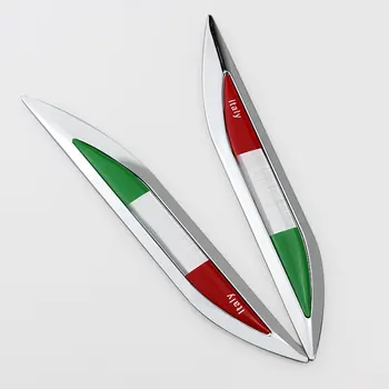 1Pair Automobilių 3D Italija italijos Vėliava, Herbas Ženklelio Lipdukai Lipdukas, skirtas AUDI BMW Chrysler, Dodge
