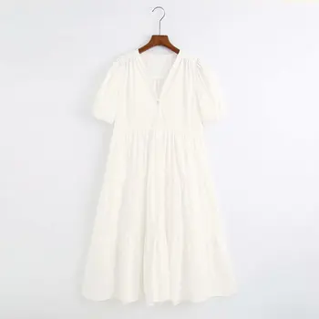 2020 SummerNew trumparankoviai Paprasto Purus baltas zaraing stiliaus za moterų Suknelė sheining vadiming moteriška suknelė plius dydis C2103