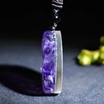 35mm Orgone pakabukas Natūralus Ametistas kristalų žvyro pakabukas septynios čakros energijos gijimą, kristalai chakra karoliai