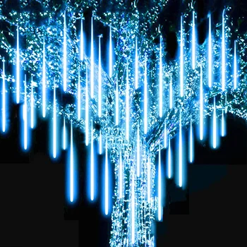 50 Cm 8 Vamzdžių Saulės LED Meteoras Dušas Lietaus Žibintai Atostogų String Lempos Vandeniui Sodas Šviesos Kalėdų, Vestuvių Dekoravimas