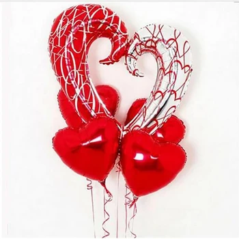 50Pcs 40inch Milžinišką Tuščiaviduriai Širdies Formos Folija Balionus Valentino Dieną Vestuvių Dekoracijos Didelė Raudona Širdis Helio Globos