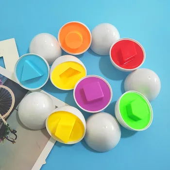 6 Vnt Atitikimo Kiaušiniai Smart Kiaušinių Žaislai 3D Montessori Mokymo švietimo žaislai, Kiaušinių Įspūdį Rūšiavimo Žaislas Kūdikiui Mišrios Formos, Įrankiai