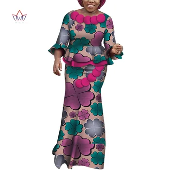 Afrikos Sijonas Rinkiniai Moterims Dashiki elegantiškas Afrikos Drabužių Pasėlių Viršuje ir Sijonas Nustato Tradicinių Afrikos Drabužių WY6375