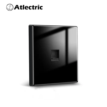Atlectric Lizdo Juodos Stiklo plokštės Standartinis Palydovinės TV Tinklo RJ45 Interneto, Telefono, kištukinis Lizdas, Maitinimo Lizdas 110V 250V