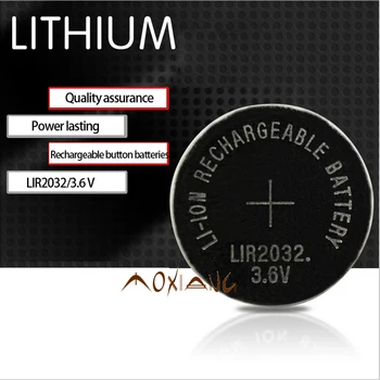 Aukštos kokybės NAUJAS 20PCSX LIR2032 3,6 V mygtuką cell baterijos LIR2032 įkraunama baterija gali pakeisti CR2032 baterijos