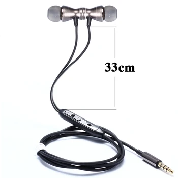 Ausines Laidines su magnetinių Bass Stereo Ausinės Su Mic 3.5 mm Reguliuoti garsumą xiaomi 