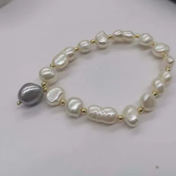 Baroko 7-10mm mišraus stiliaus gėlavandenių perlų apyrankės ruožas Bangle