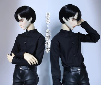 BJD doll drabužius juodasis džentelmenas stiliaus stovėti apykaklės, marškinėliai už 1/3 1/4 BJD DD SD MSD SD17 Dėdė lėlės drabužiai