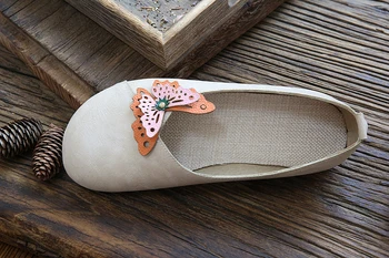 Careaymade-Retro spalvų atitikimo drugelis šviesos burną vieną batų moterų pupelių minkštas vienintelis loafer batai pasakų butas granny batai