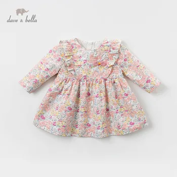 DBZ13685-2 dave bella pavasario baby girl ' s princess gėlių lankas suknelė vaikų mados šalis suknelė vaikams kūdikiams lolita drabužiai