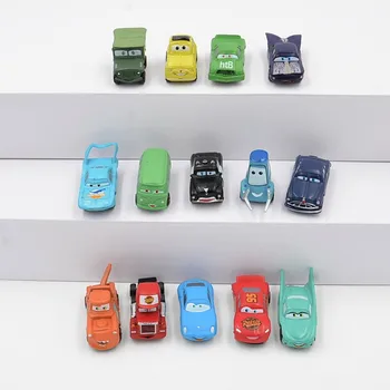 Disney Pixar Automobilių 14pcs/set 3-5cm Mini Žaibas Mcqueen PVC Veiksmų Skaičiai Modelio Lėlės Klasikinis Žaislai Geriausias Gits Vaikams