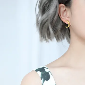 E-manco 2019 mados Romantiška 925 sidabro stud auskarai moterims mėnulis žodžiai dizaino moteriški auskarai už draugo dovaną orecchini