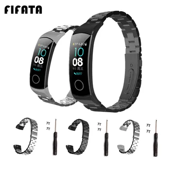 FIFATA Metalo Retro Watchbands Riešo Dirželis Huawei Honor band 4 Garbę 5 Smart Žiūrėti Juostos Pakeitimas Dirželis, Reikmenys
