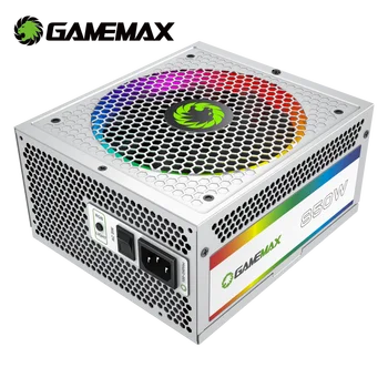 GameMax RGB-850 Balta Maitinimo 850W RGB Visiškai Modular 80 Plus Gold Certified su Adresuojamo RGB Šviesos Vairous Spalvinis Režimas