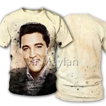 Karalius Elvis Presley 3D Spausdinimo Tee marškinėliai Vyrams/moterims Roko Streetwear Marškinėlius 2020 Gerbėjai Modis Drabužius Hiphop Viršūnes poleras hombre