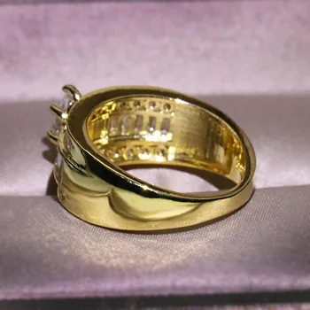 Karšto Pardavimo Aukso Big Band Žiedas su Cirkonis Akmuo Vestuvės Vestuvinis Žiedas Moterims bižuterijos 2019 Naujas