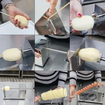 Karšto Pardavimo Vadovas Nerūdijančio Plieno Susukti Bulvių Slicer Spiralės Prancūzijos Pakepinkite Daržovių Cutter