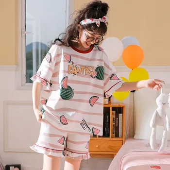 KISBINI Spausdinti Medvilnės Moterų Pižama Nustatyti 2020 m. Vasarą NAUJAS Minkštas Purus Homewear moterims trumpomis Rankovėmis Moterims Pižamos Komplektas