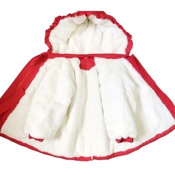Kūdikių Mergaitės Striukė Žiemos Paltai 2020 Vilnos Gobtuvu Vaikams, Vaikiška Apranga Mažai Raudona Jojimo Hood Kūdikių Drabužius 2 4 5 Metus