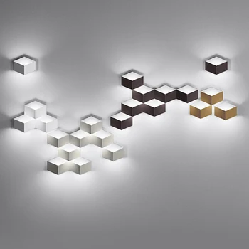 Kūrybos Geometrinis LED Siena Šviesos Miegamojo Lovos Modernios Sienos Lempos minimalistinio Fone Laiptai Eilėje Koridoriaus Sienos Sconce