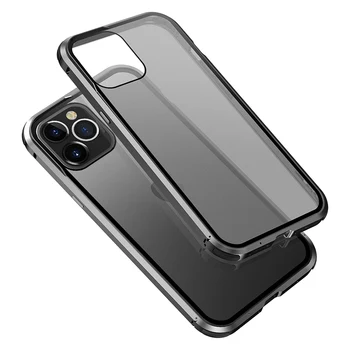 Matinio Backplane Metalo Bamperis Apple iphone 12 Pro MAX Atveju Plonas Aliuminio Rėmas Padengti iPhone 12 MIni Plonas Permatomas