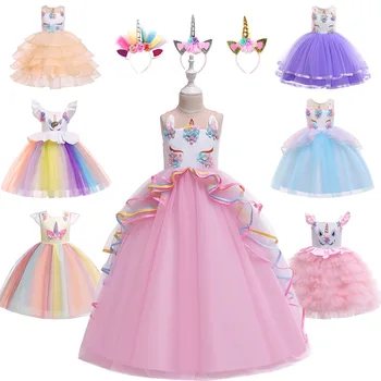 Merginos Fantazijos Vienaragis Princesė Dress Vaikų Gimtadienis, Vestuvės Suknelės Gana Vaikų Mergaičių TUTU Suknelė Customes