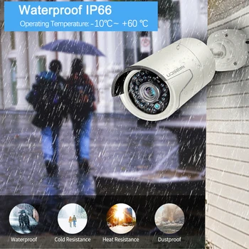MISECU 1080P 5MP Kamera su POE Garso Įrašo IP66 atsparus Vandeniui Lauko IP Kamera H. 265 už CCTV Vaizdo Apsaugos kamerų Sistemos P2P Onvif