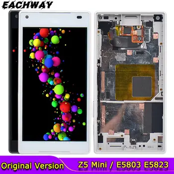 Naujas SONY Xperia Z5 Kompaktiškas LCD Ekranas Su Rėmu Jutiklinis Ekranas skaitmeninis keitiklis Asamblėjos E5803 E582 Už 4.6