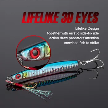 NOEBY 5vnt 95mm 40g žvejybos masalas lėtai grimzlė švino jig 3D akis, žvejybos įrankiai, Reikmenys žvejybos leurre peche jaukas
