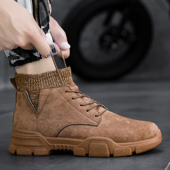 Pavasario žiemos vyro darbo mens batai slydimo priežastinis para zapatos coturno sapatos karšto įkrovos informales ilgo sporto batų, sportbačių ant