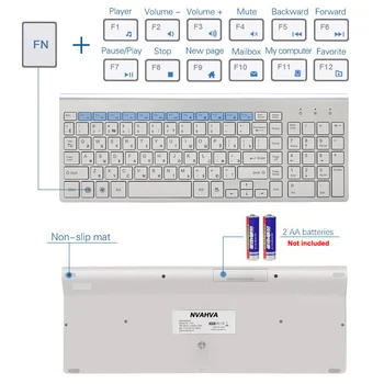 Rusų ir anglų Simbolių Wireless Keyboard Mouse combo 2.4 G Nešiojamoji Belaidė Klaviatūra ir Pelė, 