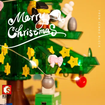 Sembo Blokai Kalėdų Eglutė Elnių Namas Modelis Nustato Statybinės Plytos Žaislas Tėvas Miestas Žiemos Brickheadz Santa Claus Briedžių Naujųjų Metų