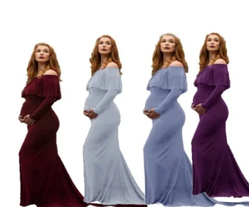 SLYXSH Karšto Motinystės Suknelė Fotografijos Rekvizitai, Nėščios Moterys, Ilga Suknelė fotosesiją Suknelių Nėščioms Moterims Foto Suknelė